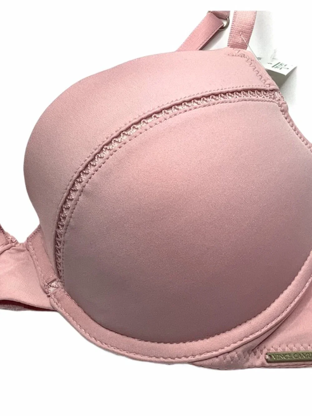 NWT Vince Camuto Push Up Bra 34C Pink Logo Lined Adjustable Underwire VC051033